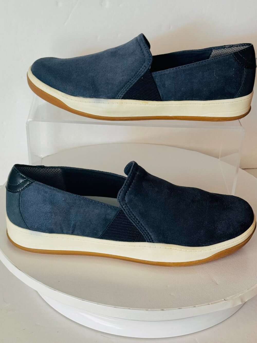 Life Stride Bzees Air Step Danni 8W Blue Suede Slip on Flats